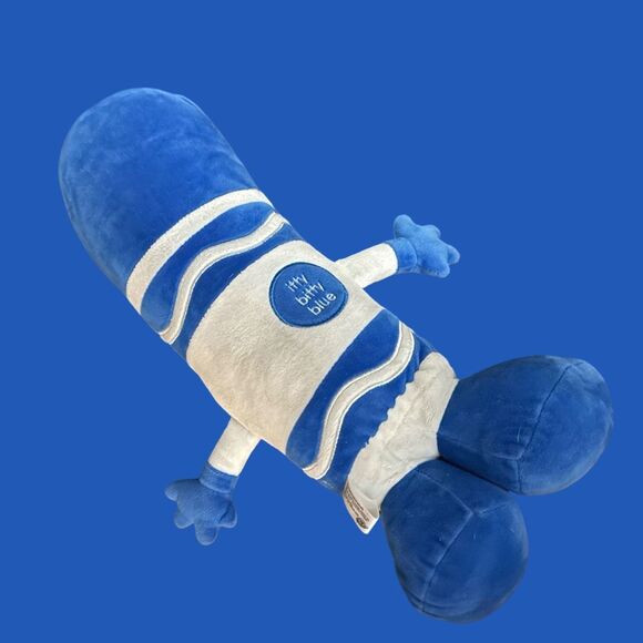 Crayola Experience Itty Bitty Blue Marker Plush Bean Bottom Crayon Toy 15” - Picture 6 of 8